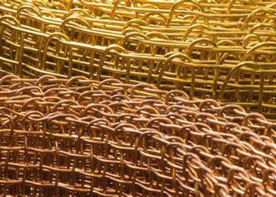 Copper ASTM Metal Woven Wire Mesh With Selvage Edge Finished Edge Looped Edge