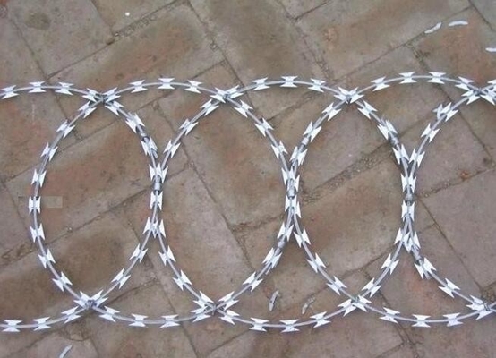 High Security Razor Barbed Wire With Stainless Steel Core With Galvanize Coated