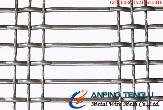 4mm SS306 Stainless Steel Crimped Wire Mesh Bright Silver